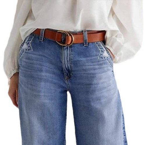 Vintage Wash Wide Leg Jeans