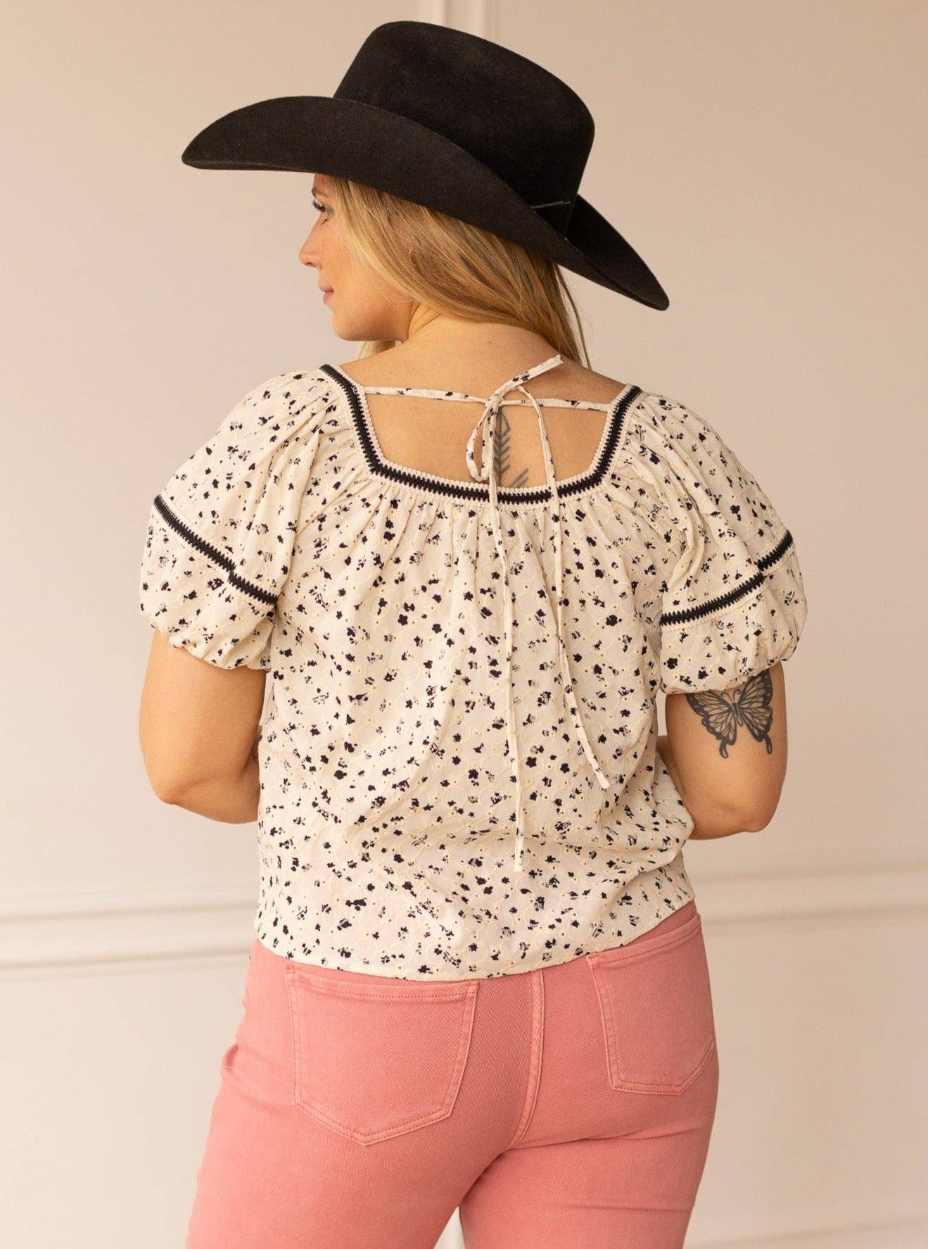 Eyelet Peasant Blouse, XL+