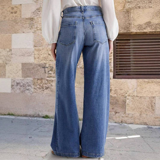 Vintage Wash Wide Leg Jeans