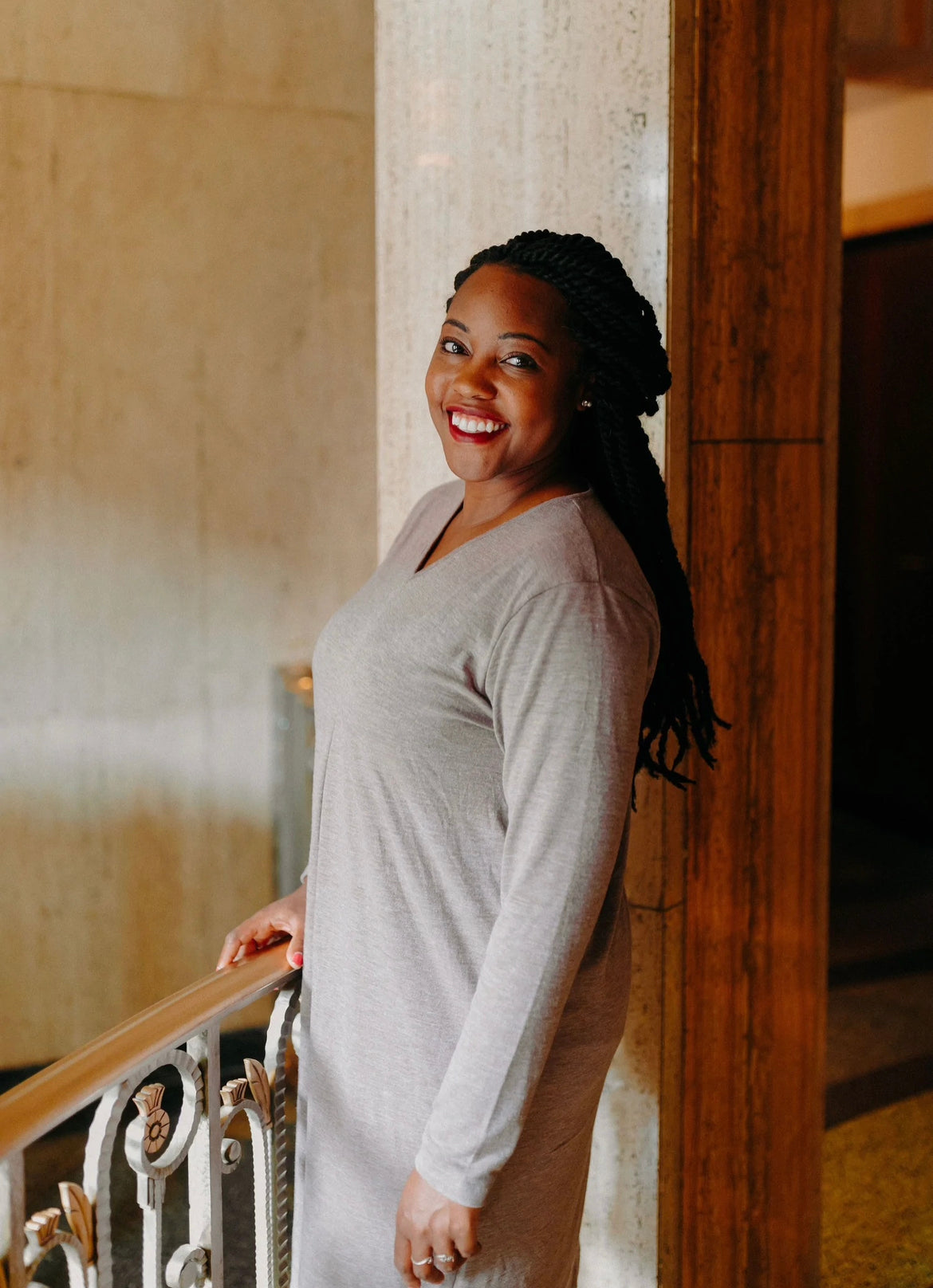 Long Sleeve Oatmeal Dress (S-XL)