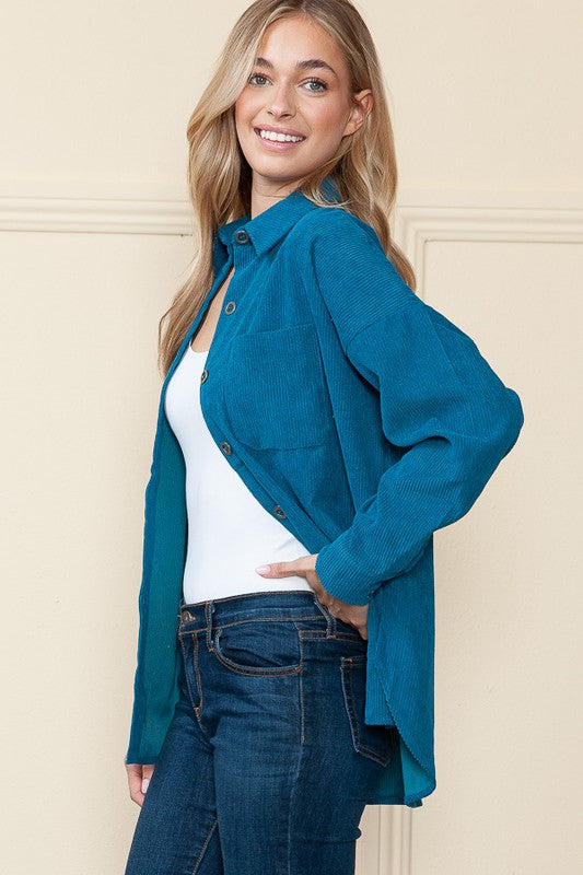 Deep Teal Shacket