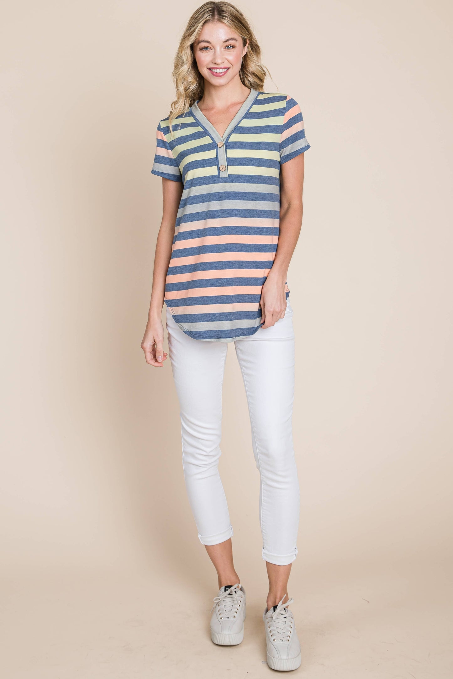 V-Neck Striped Top