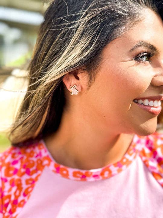 Texas Rose Gold Druzy Stud Earrings