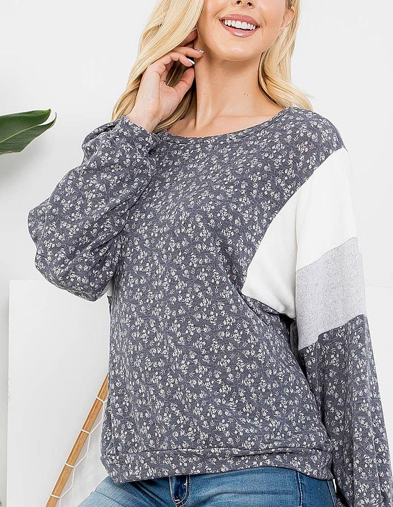 Floral Contrast Top