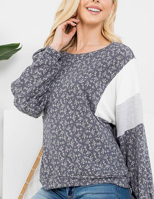 Floral Contrast Top
