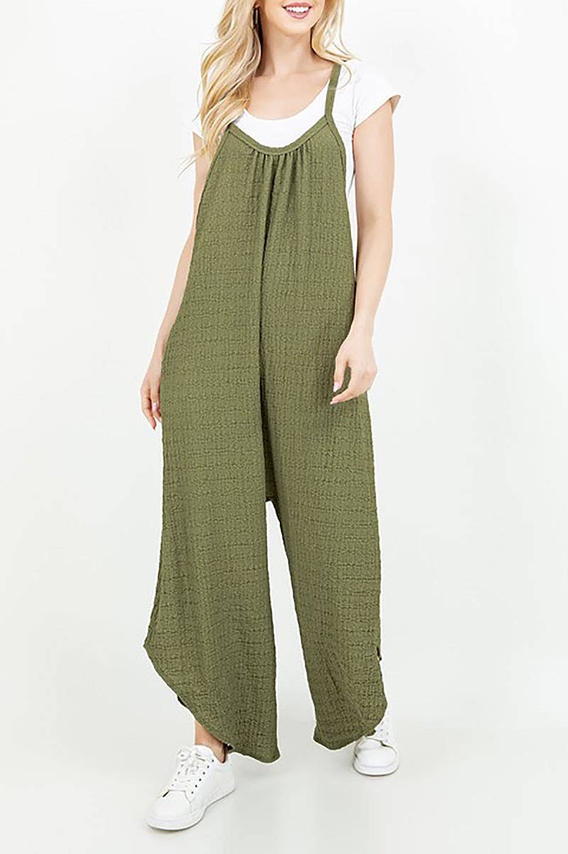 Olive Pleated Jumpsuit