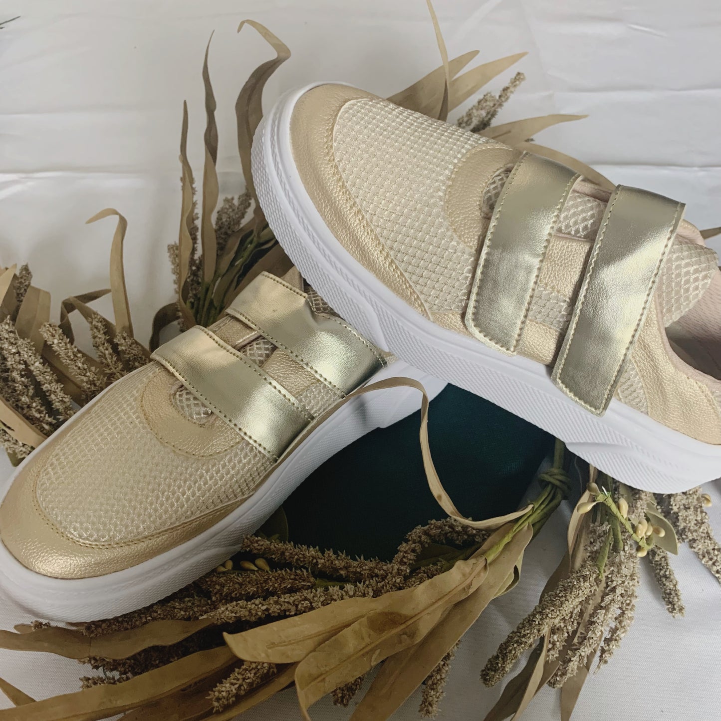 Gold Velcro Sneakers {Restock!}