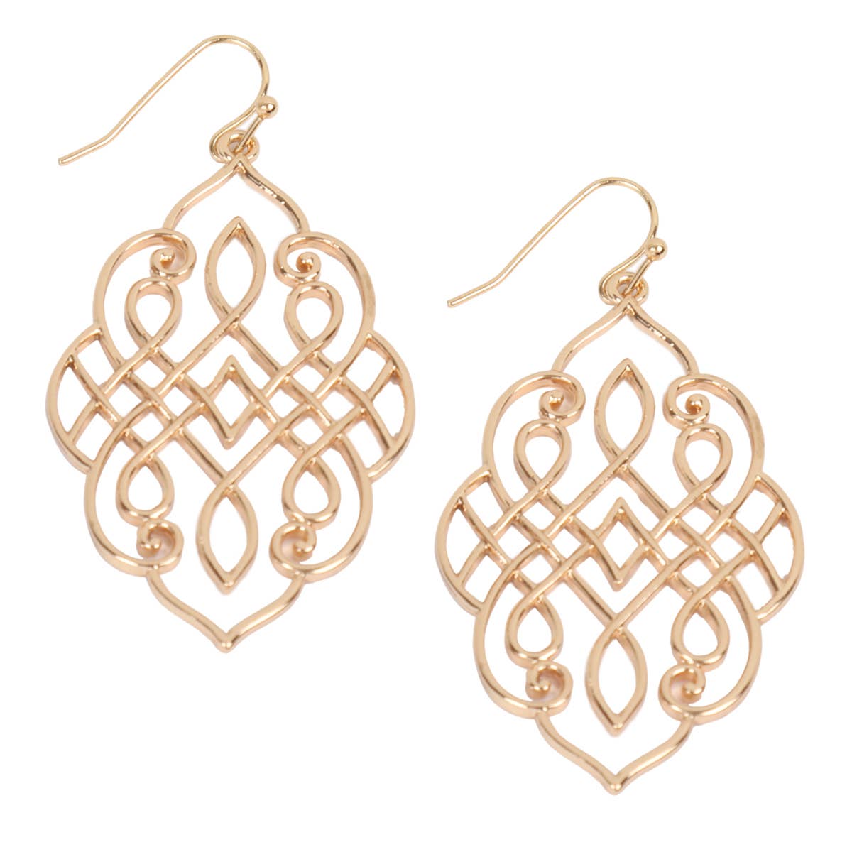 Filagree Gold Dangle Earrings