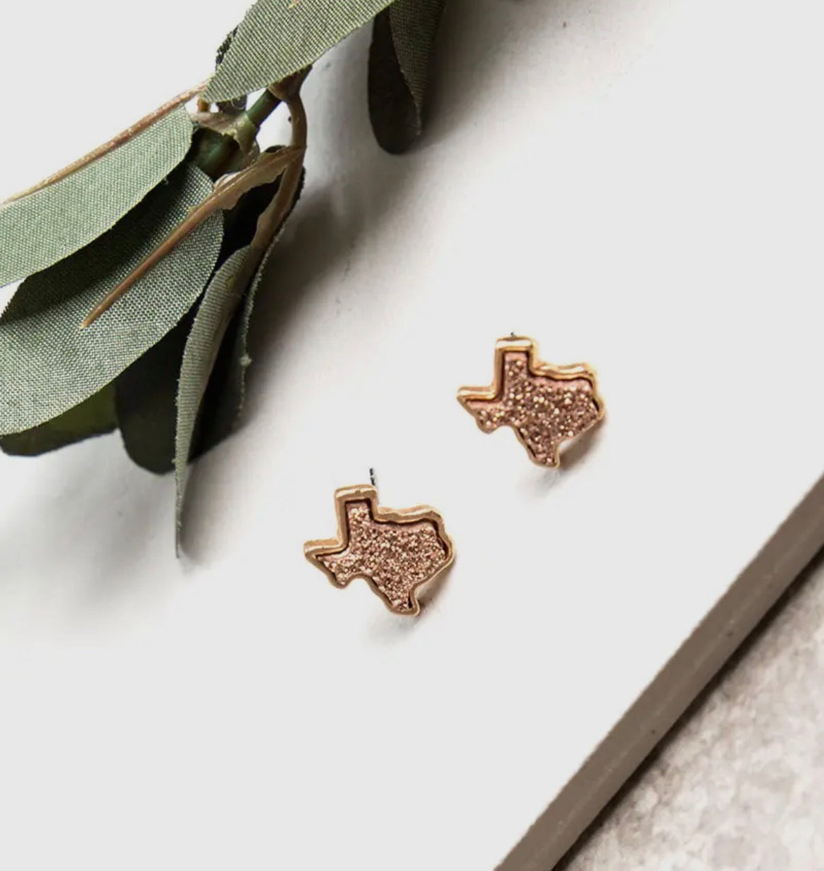 Texas Rose Gold Druzy Stud Earrings