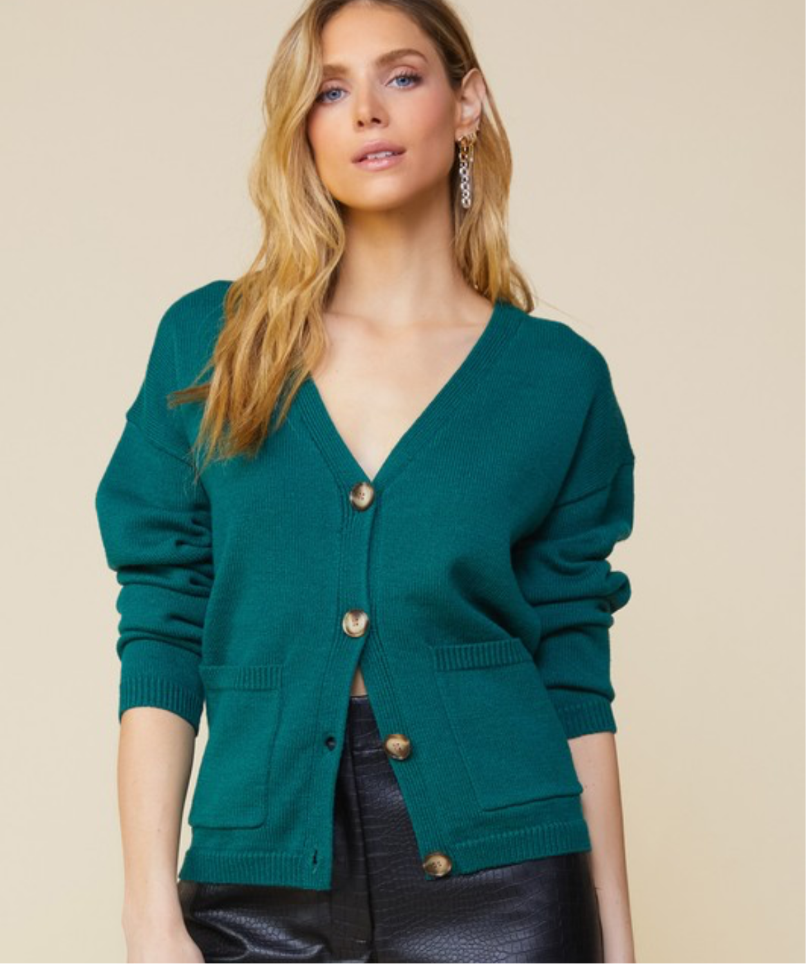 Forest Green Sweater Cardigan