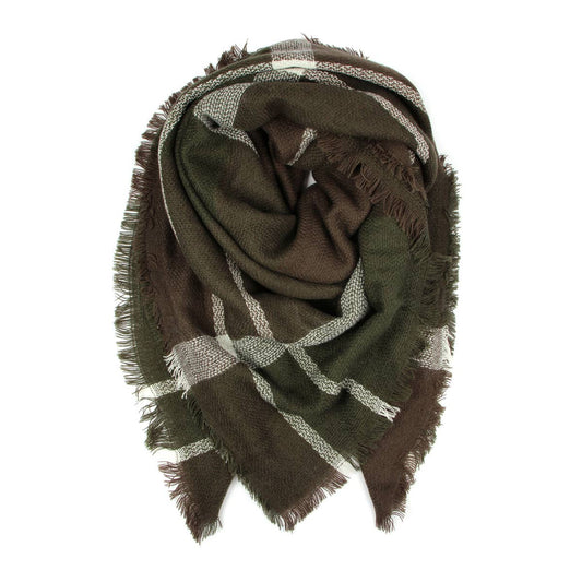 Olive Fringed Scarf