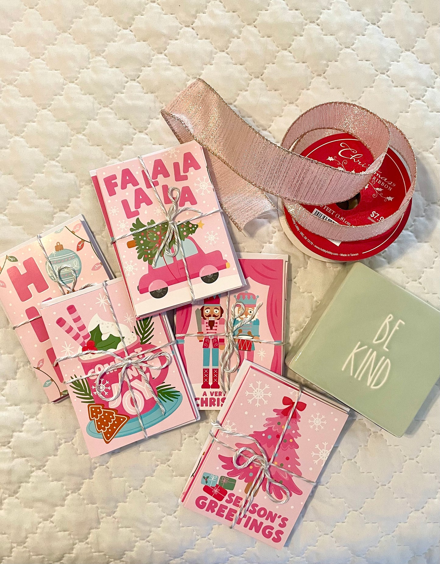 Pink & Pretty Christmas Cards, Set of 6 Designs!