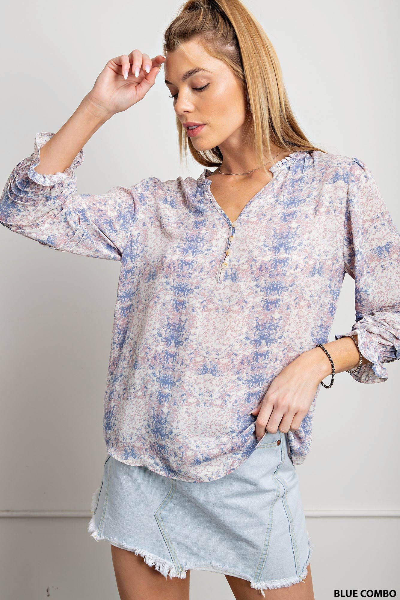 Spring Colors 3/4 Sleeves Blouse