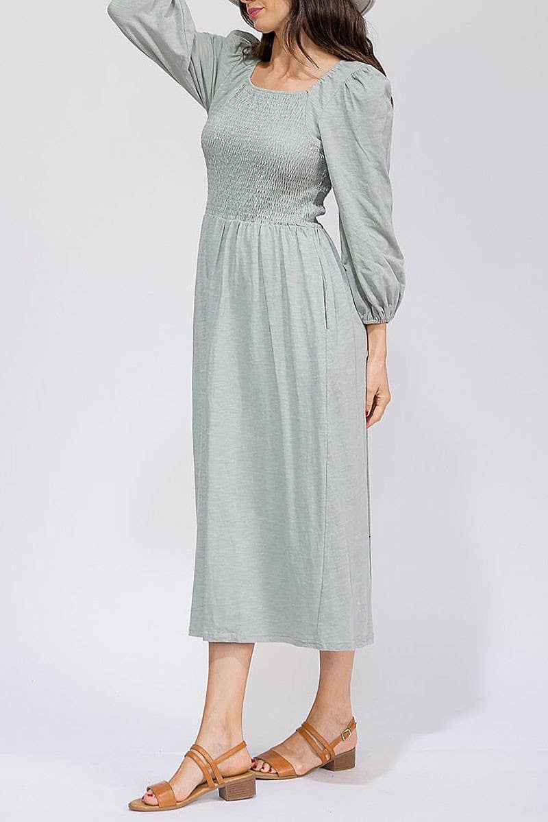 Morning Mist Smocked Dress