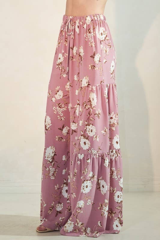 Flowy Floral Wide Leg Pants