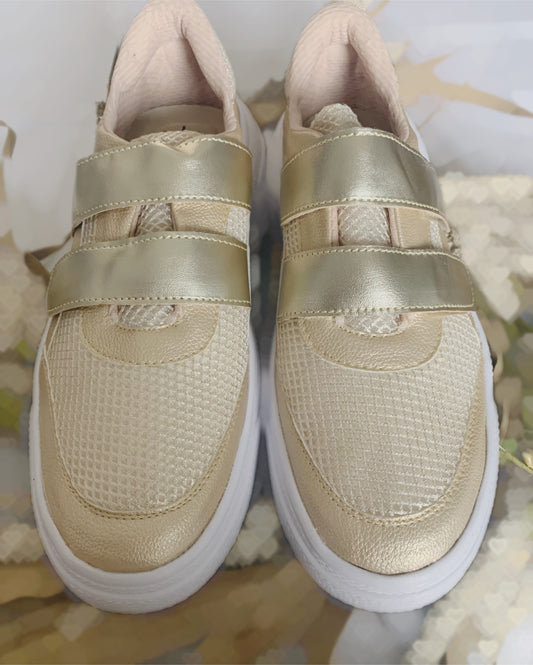 Gold Velcro Sneakers {Restock!}