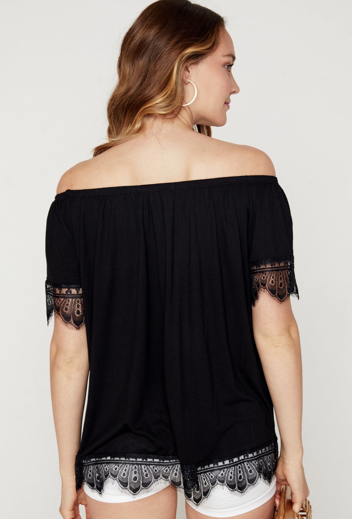 Black Lace Trim Top