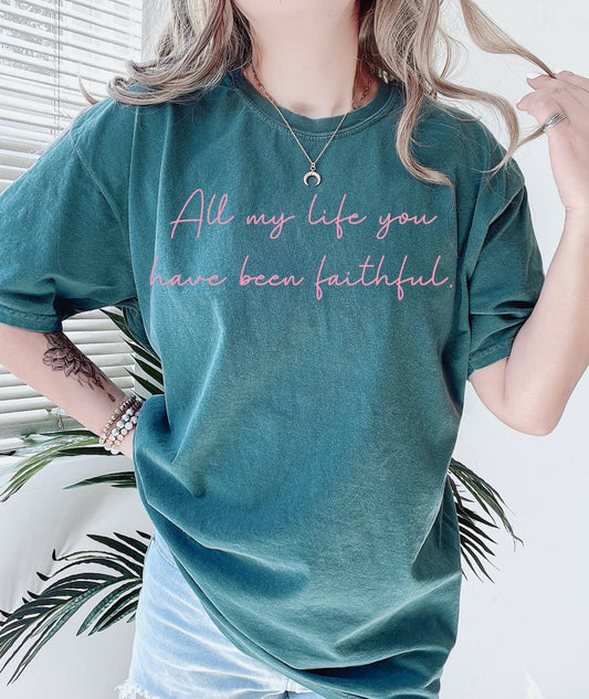 *Pre-Order* Faithful Graphic T-Shirt, Green Comfort Wash