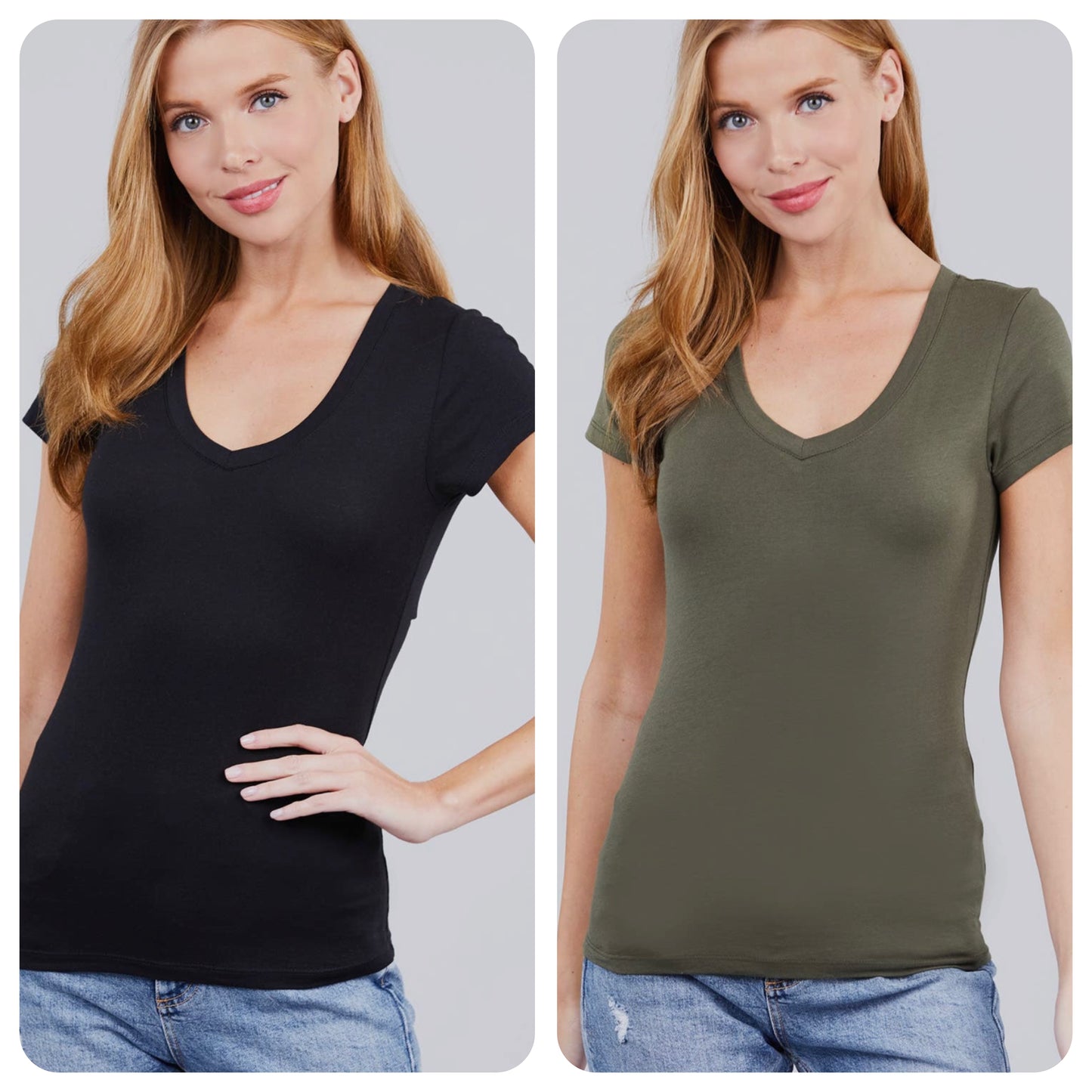 Slim Fit V-Neck, 2 Colors