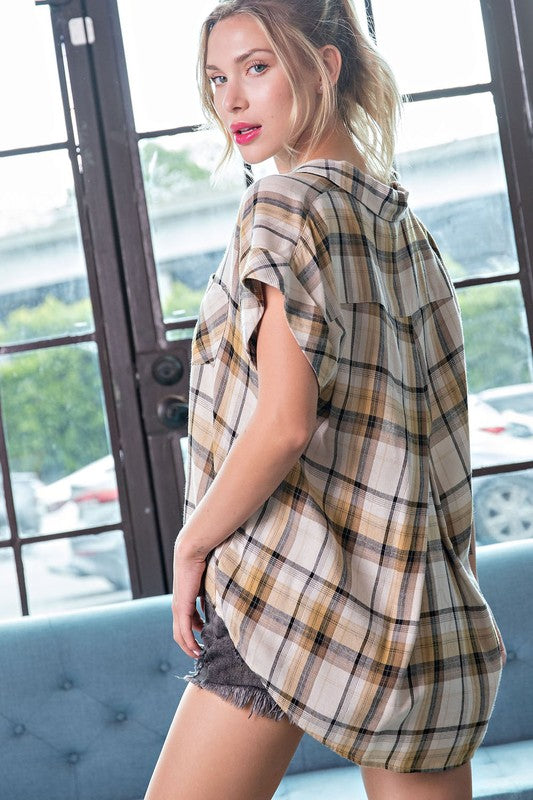 Relaxed Plaid Button-down