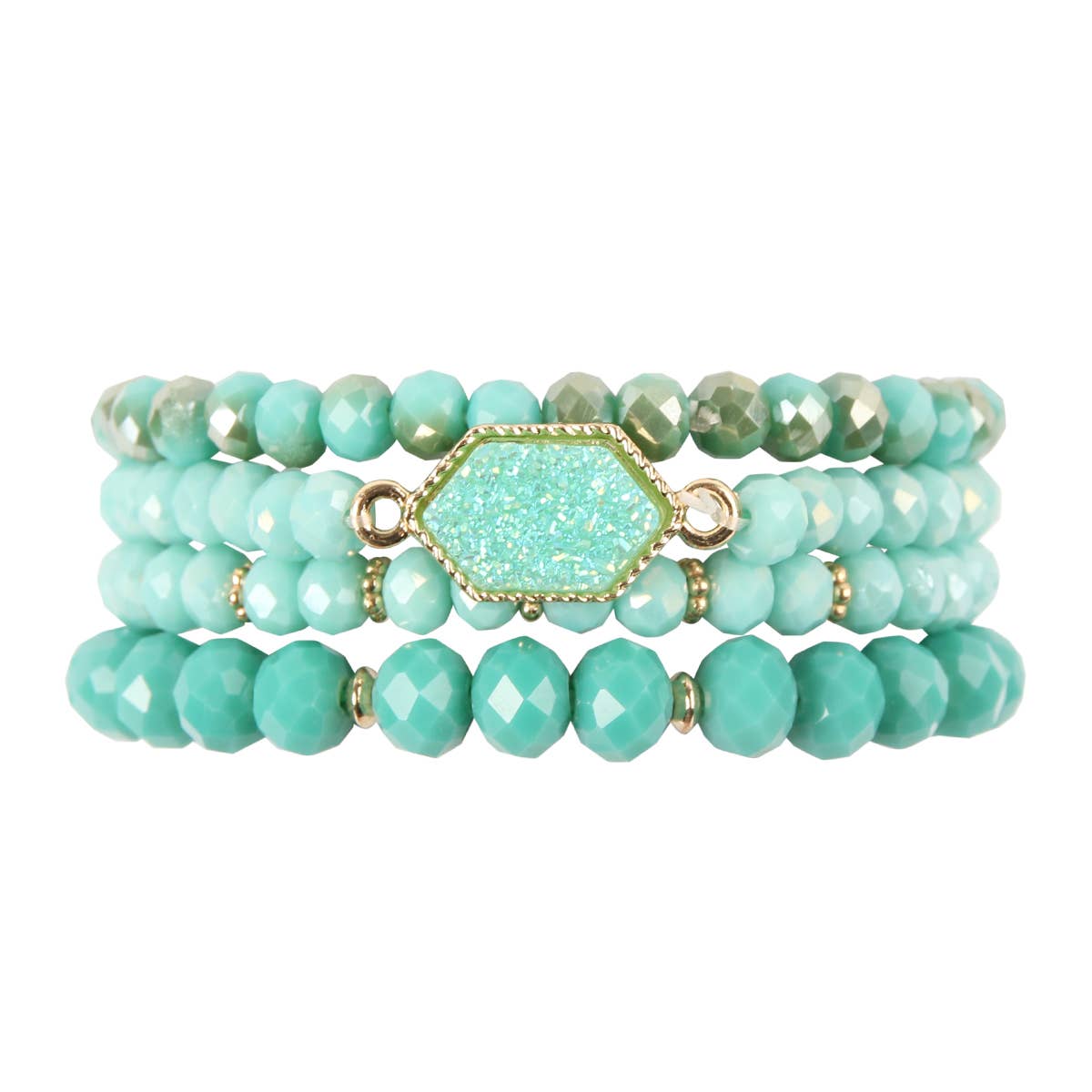 Turquoise Druzy Stacking Bracelets