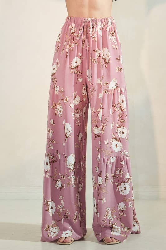 Flowy Floral Wide Leg Pants