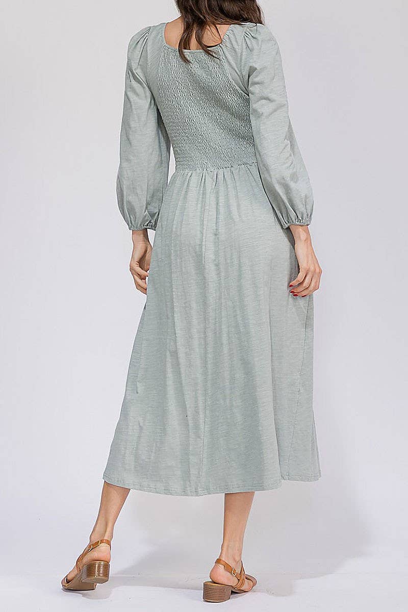 Morning Mist Smocked Dress