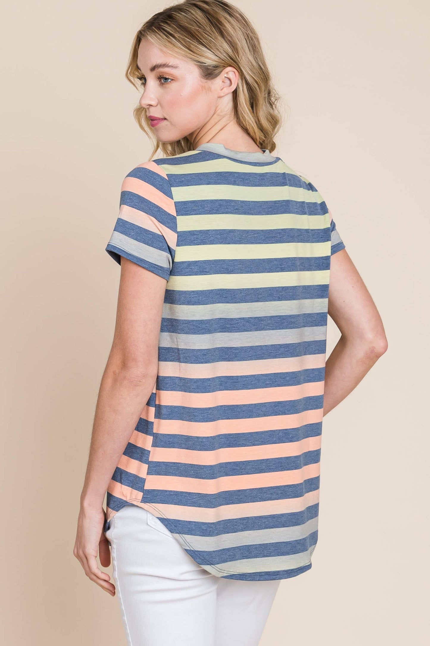 V-Neck Striped Top