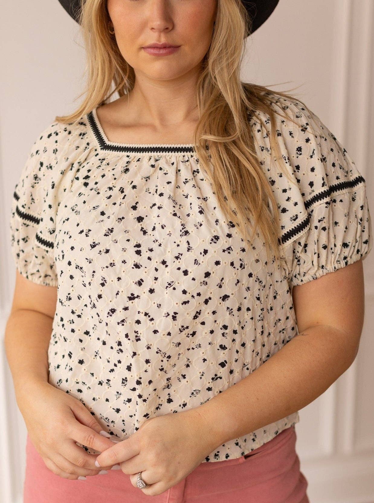 Eyelet Peasant Blouse, XL+