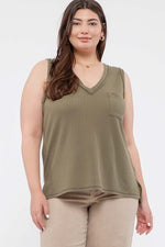 Load image into Gallery viewer, Olive Frocket Tank, Plus
