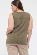 Load image into Gallery viewer, Olive Frocket Tank, Plus
