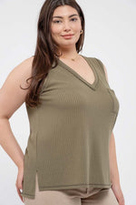 Load image into Gallery viewer, Olive Frocket Tank, Plus
