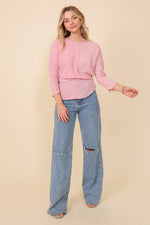 Load image into Gallery viewer, Pink Wrap Blouse
