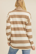 Load image into Gallery viewer, Striped Fleece Twist Top
